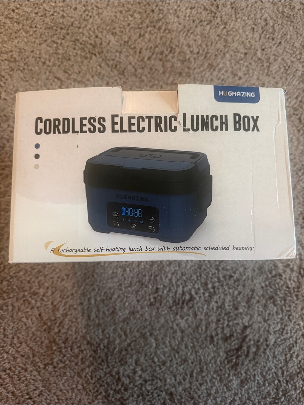 Blue Cordless Electric Lunch Box - Portable Self-Heating